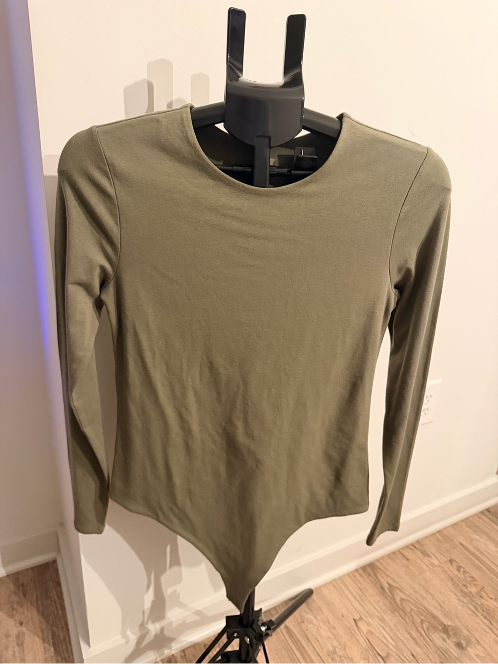 nuuds Olive Long-Sleeve Scoop-Neck Bodysuit